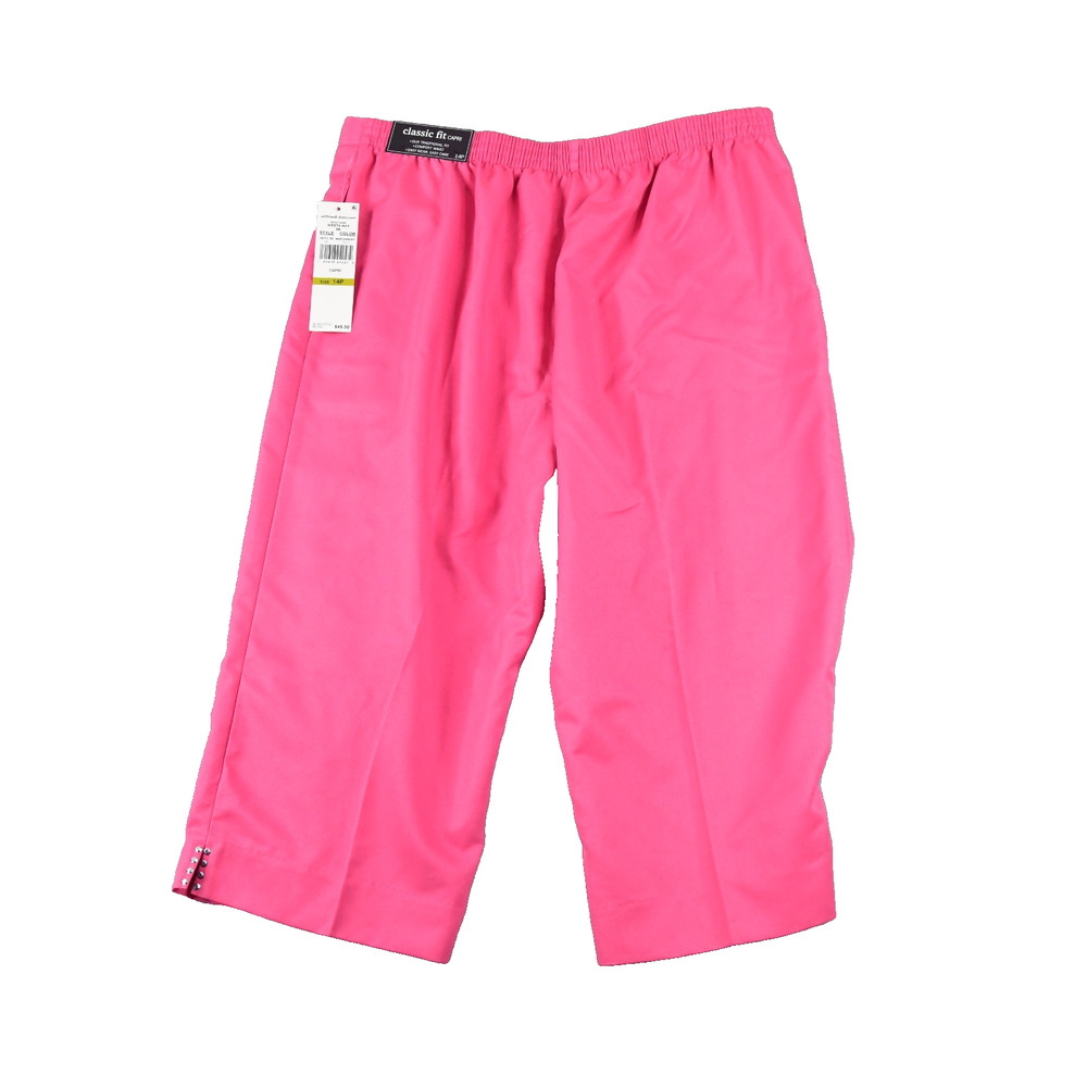 Alfred Dunner Capri Pants 14P Pink Siesta Key Hi-Rise Pull on 78702 SK